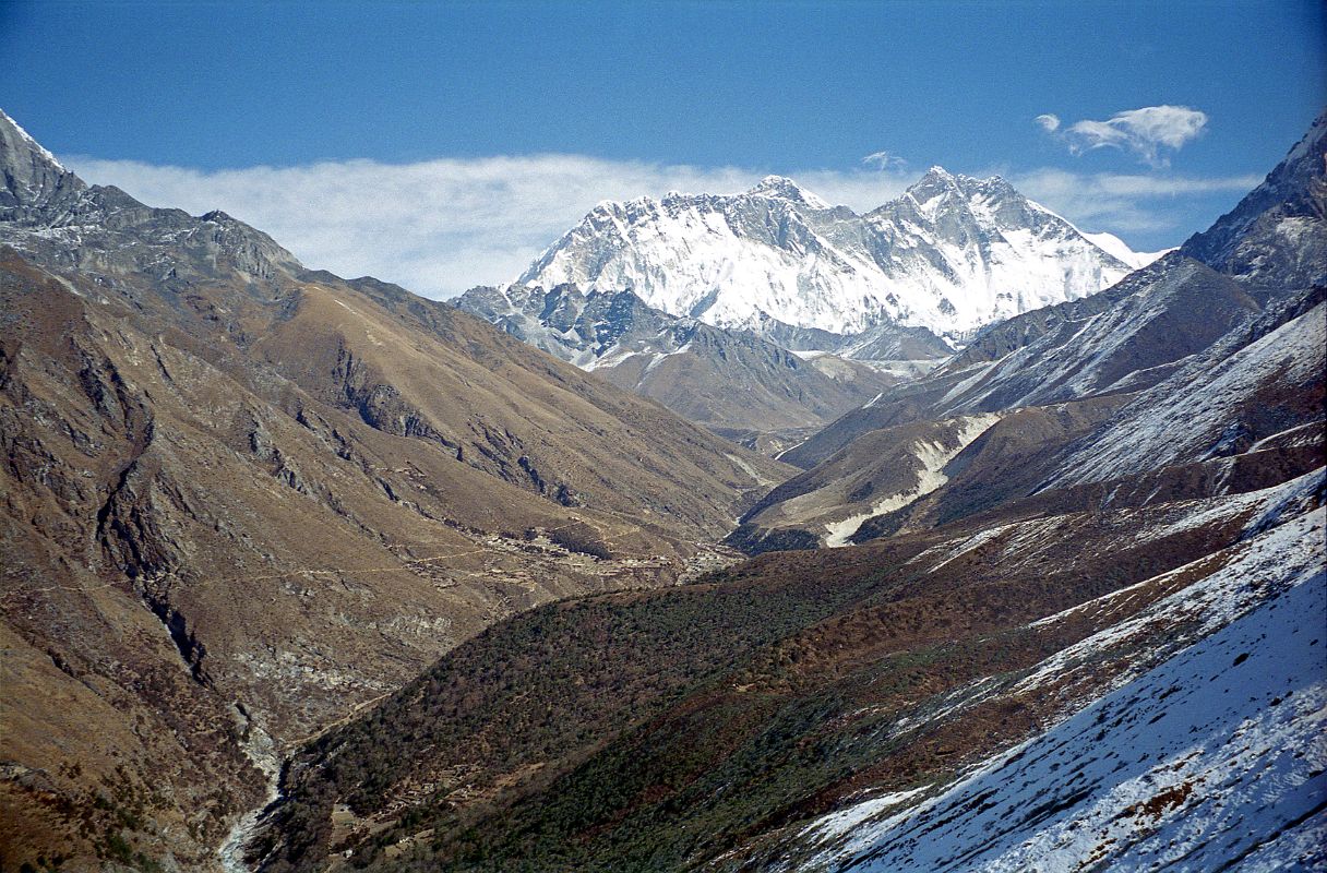 16 Tengboche - Valley Toward Dingboche With Nuptse, Everest, Lhotse From Hill Behind Tengboche